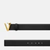 V Leather Belt 4 cm
