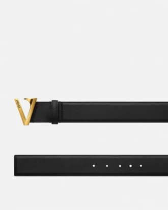 V Leather Belt 4 cm