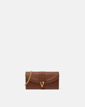 V Leather Wallet On Chain