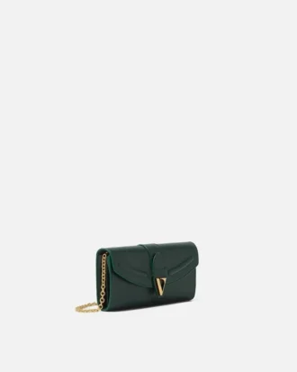 V Leather Wallet On Chain