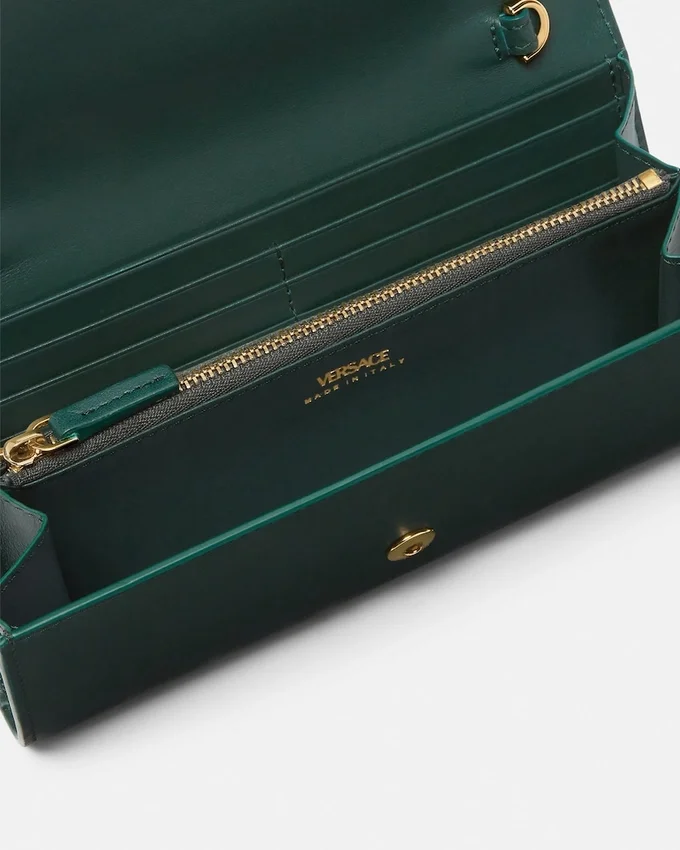 V Leather Wallet On Chain V Leather Wallet On Chain