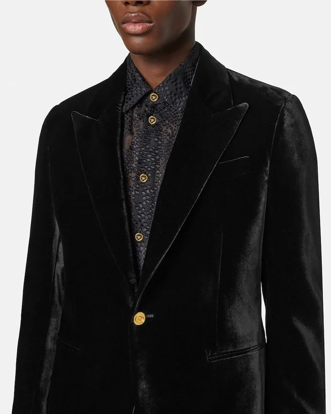 Velvet Single-Breasted Blazer Velvet Single-Breasted Blazer