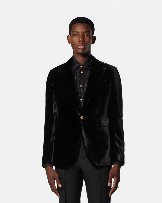 Velvet Single-Breasted Blazer Velvet Single-Breasted Blazer