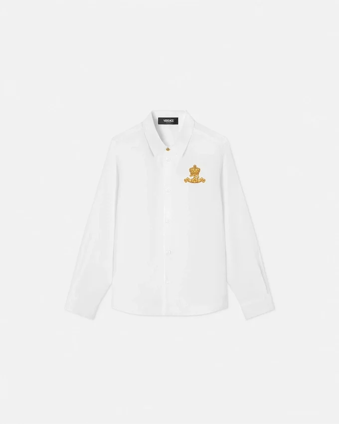 Versace Logo Crest Oxford Kids Shirt Versace Logo Crest Oxford Kids Shirt