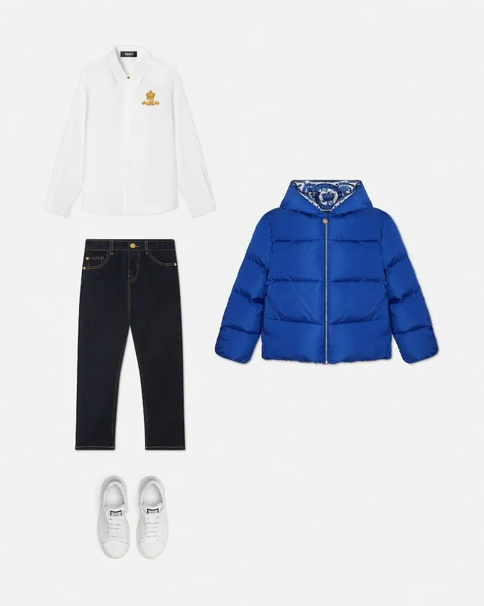Versace Logo Crest Oxford Kids Shirt Versace Logo Crest Oxford Kids Shirt