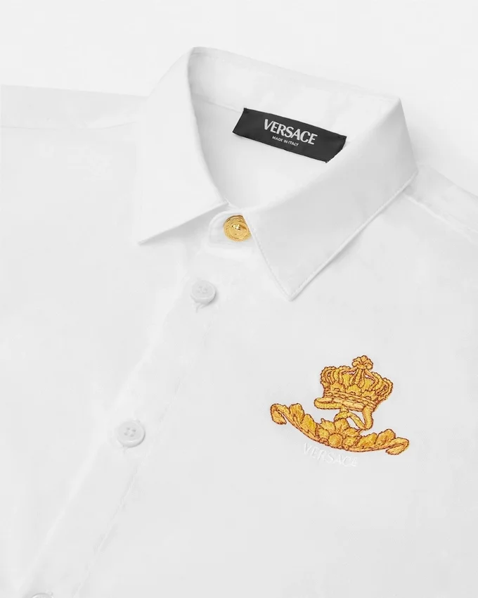 Versace Logo Crest Oxford Kids Shirt Versace Logo Crest Oxford Kids Shirt