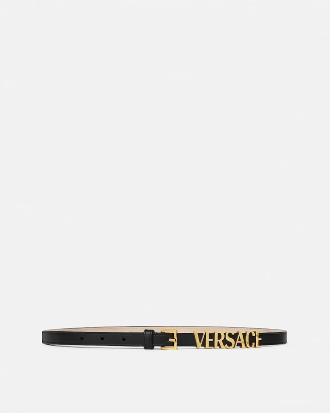 Versace Logo Leather Belt 1.5 cm Versace Logo Leather Belt 1.5 cm