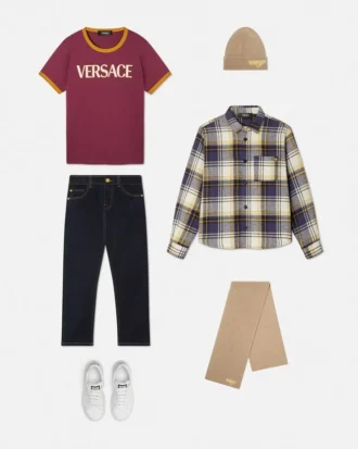 Versace Milano Tartan Kids Overshirt Versace Milano Tartan Kids Overshirt