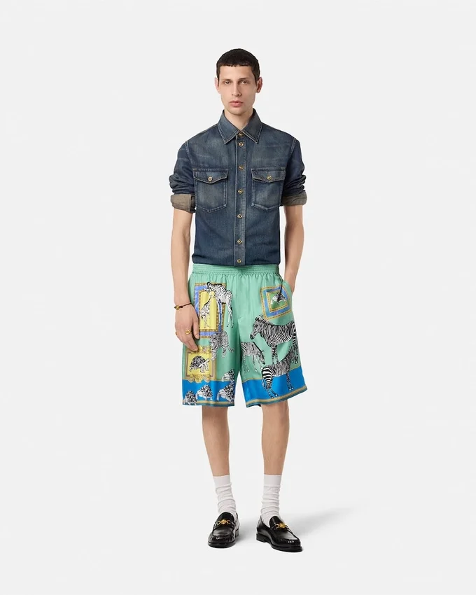 Versace Safari Silk Shorts Versace Safari Silk Shorts