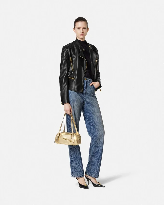Versace Tag Bowling Metallic Bag Versace Tag Bowling Metallic Bag