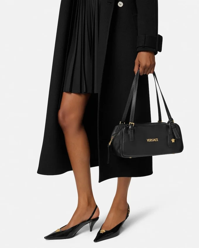 Versace Tag Large Nappa Bowling Bag Versace Tag Large Nappa Bowling Bag