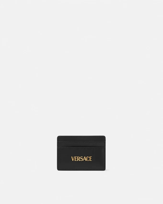 Versace Tag Leather Card Holder Versace Tag Leather Card Holder