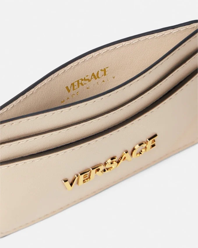 Versace Tag Leather Card Holder Versace Tag Leather Card Holder