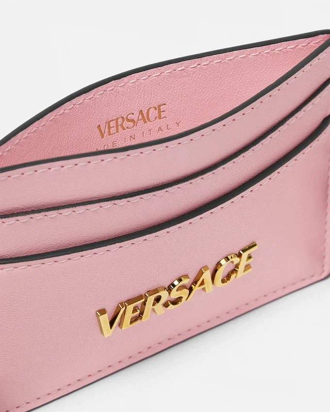 Versace Tag Leather Card Holder Versace Tag Leather Card Holder