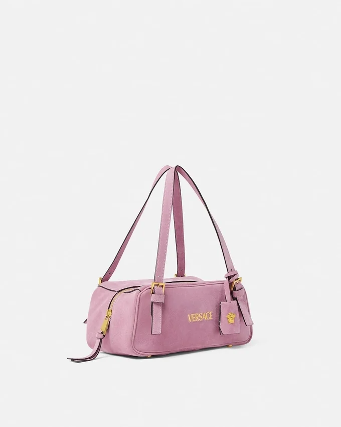 Versace Tag Suede Bowling Bag Versace Tag Suede Bowling Bag