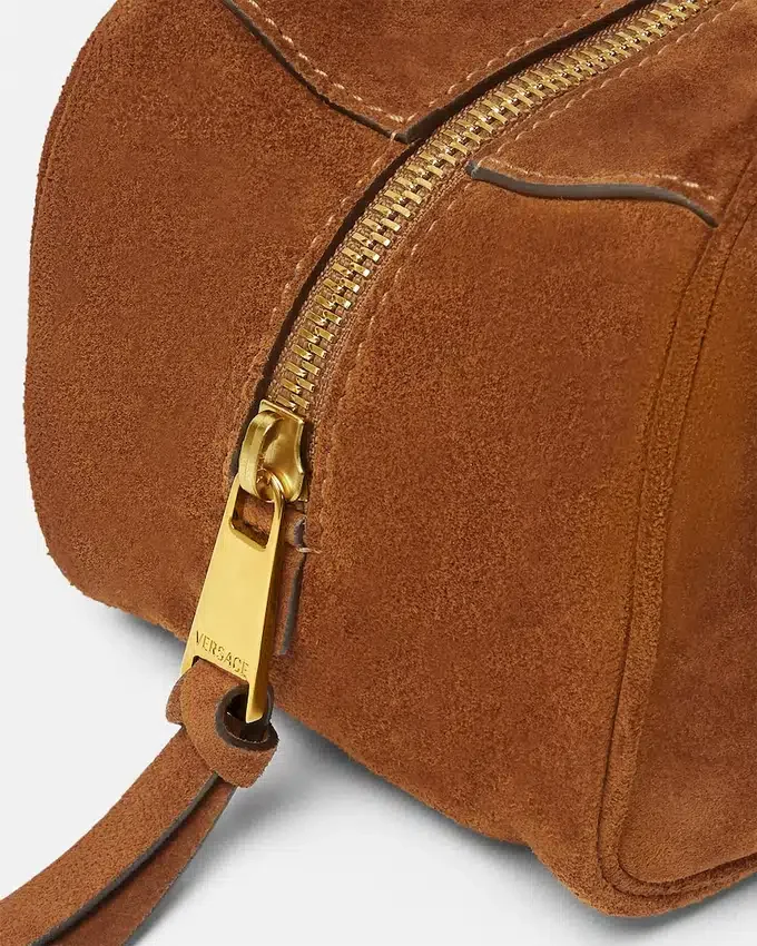 Versace Tag Suede Bowling Bag Versace Tag Suede Bowling Bag