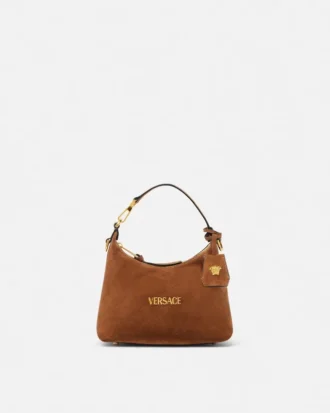 Versace Tag Suede Hobo Bag