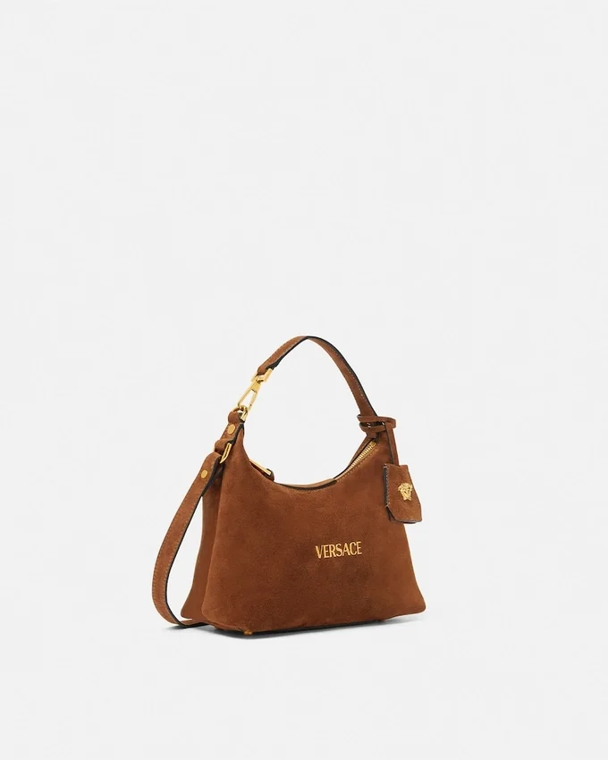 Versace Tag Suede Hobo Bag Versace Tag Suede Hobo Bag