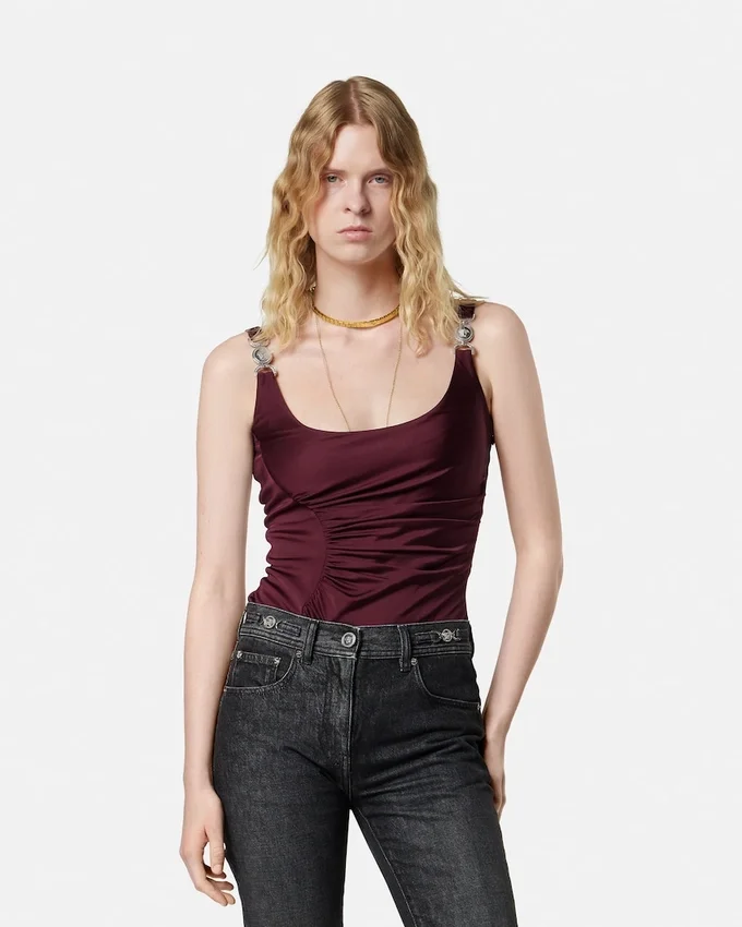 Viscose-Jersey Draped Bodysuit Viscose-Jersey Draped Bodysuit