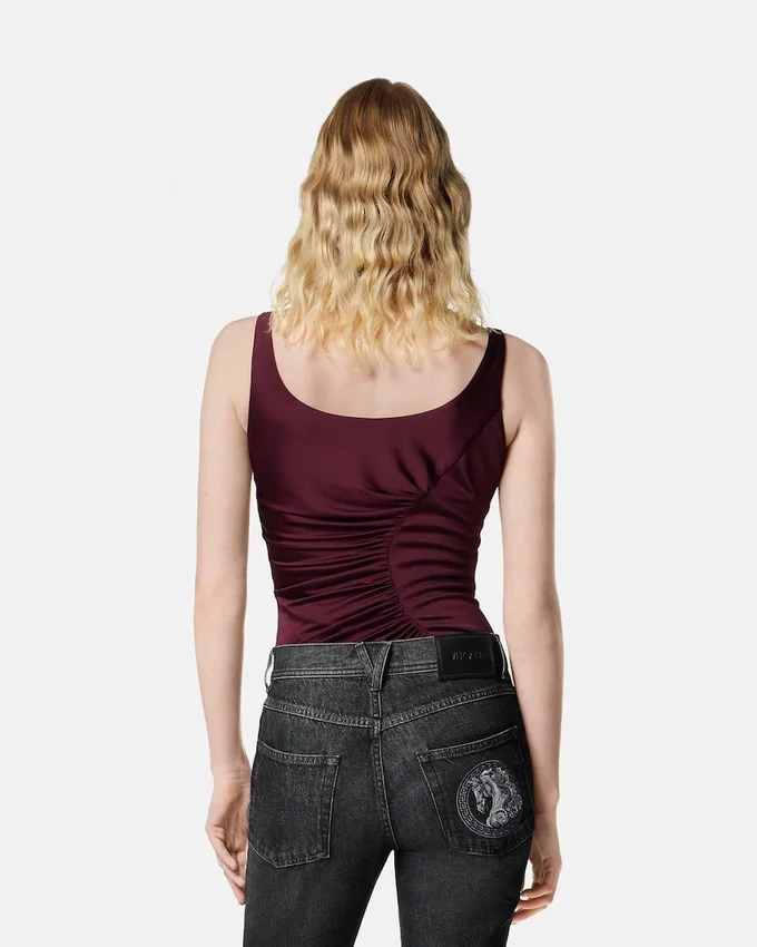Viscose-Jersey Draped Bodysuit Viscose-Jersey Draped Bodysuit