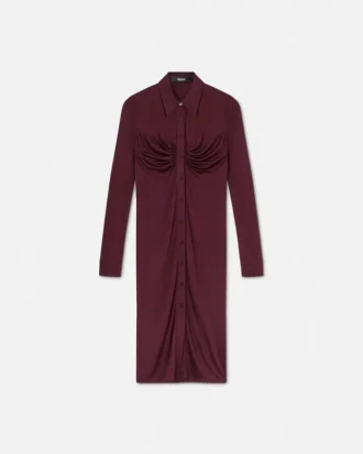 Viscose-Jersey Midi Shirt Dress