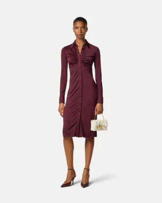 Viscose-Jersey Midi Shirt Dress