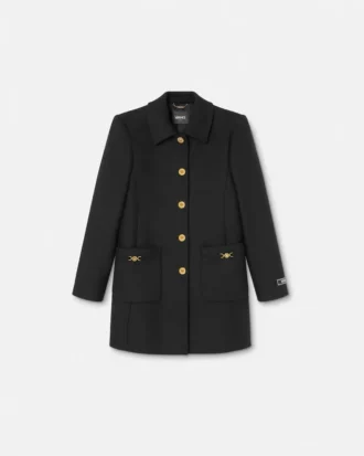 Wool-Blend A-Line Coat