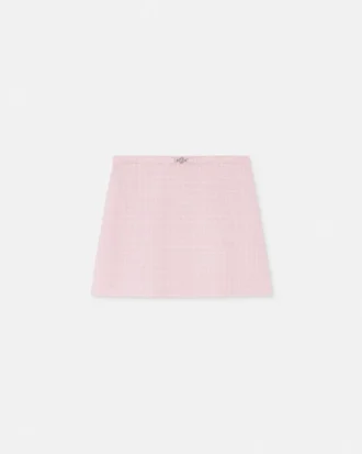 Wool Crépe Tweed A-Line Mini Skirt