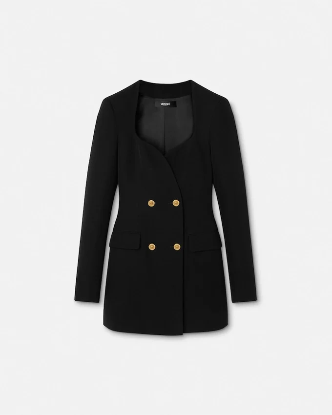 Wool Double-Breasted Blazer Dress Wool Double-Breasted Blazer Dress
