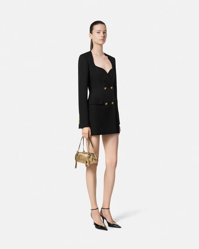 Wool Double-Breasted Blazer Dress Wool Double-Breasted Blazer Dress