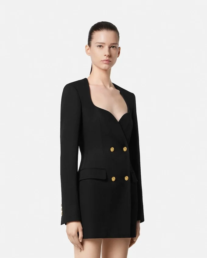 Wool Double-Breasted Blazer Dress Wool Double-Breasted Blazer Dress