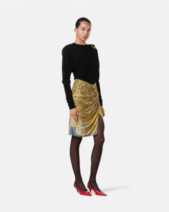 Wool Knit Draped Sweater